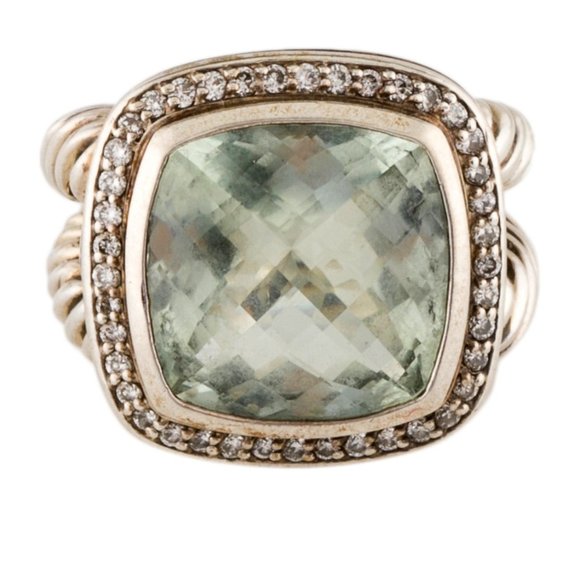 David Yurman Jewelry - DAVID YURMAN STERLING SILVER 925 PARASIOLITE & DIAMOND ALBION RING